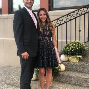 Lace Blue & Navy Dress